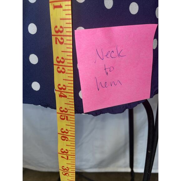 Abercrombie & Fitch Polka Dot Navy and White Swing Dress Size Large - Picture 6 of 15